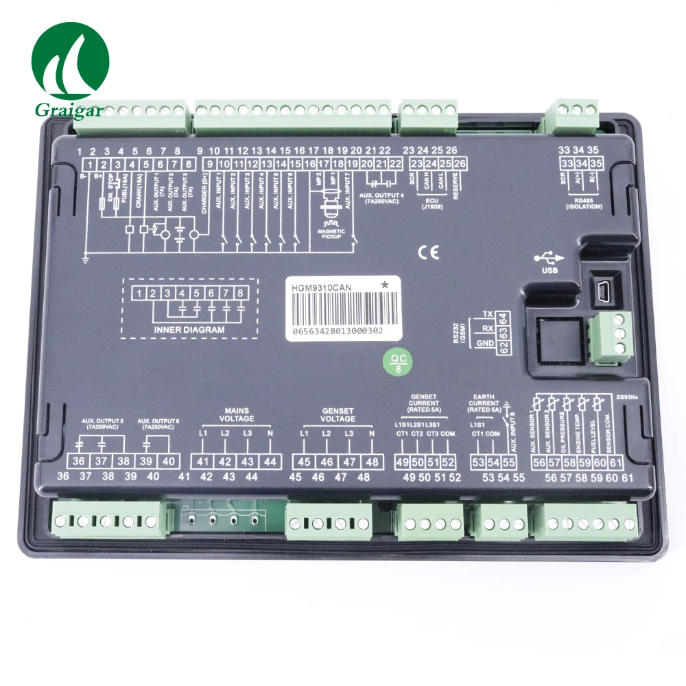 HGM9310CAN New Smartgen Genset Controller used for genset automation and monitor control system |