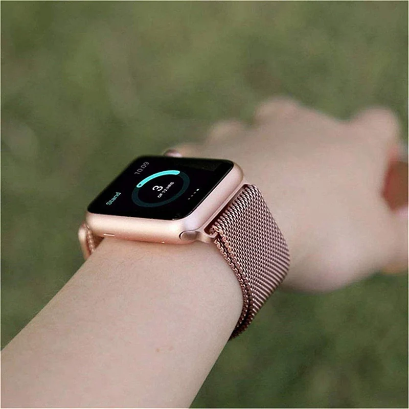 Миланский ремешок для Apple Watch Band 42 мм 38 мм 40 мм 44 мм металлический браслет из нержавеющей стали сетчатый ремешок для часов iwatch Serise4321