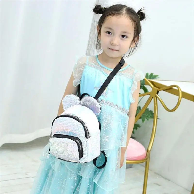 New Baby Girls Kids Backpack Mouse Ears Bags Kids Fashion Mini School Bag Women Travel Sequins Backpack Mini Bag Dropshipping