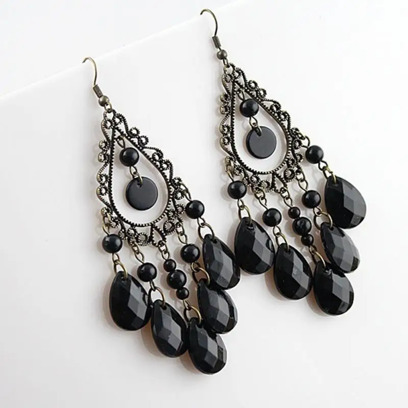 Hot Sale Chic Design Women Girls Long Imitation Rhinestone Water Earrings | Украшения и аксессуары