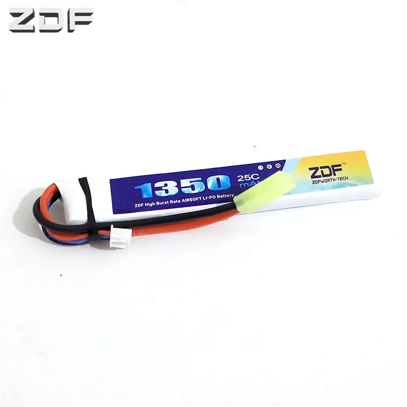 1 шт. ZDF Power RC Lipo battery 7 4 В 1350 мАч 25C 3S AKKU Mini Airsoft Gun Battery model 50C|Детали и аксессуары| |