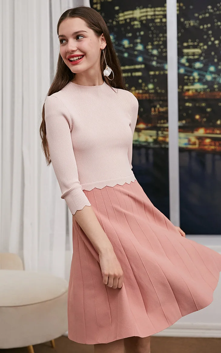 Vero Moda новые женские сплайсированные круглый вырез 3/4 рукава платье | 318346520