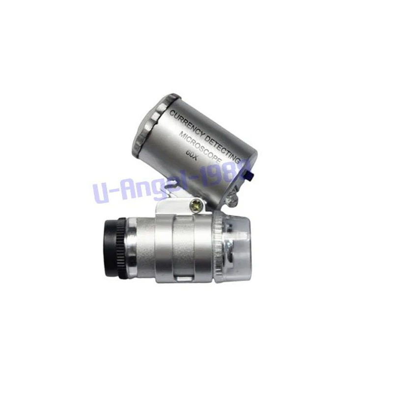 60x Handheld Mini Pocket Microscope Loupe Jeweler Magnifier LED Light Easy To Carry With a Magnifying Glass | Инструменты