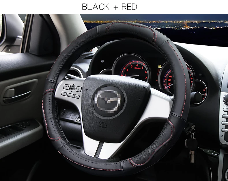 Кожаный чехол рулевого колеса автомобиля чехол для Mazda 2 3 Mazda 6 Axela Atenza CX-3 CX-5 CX5 CX-7 CX-9 аксессуары