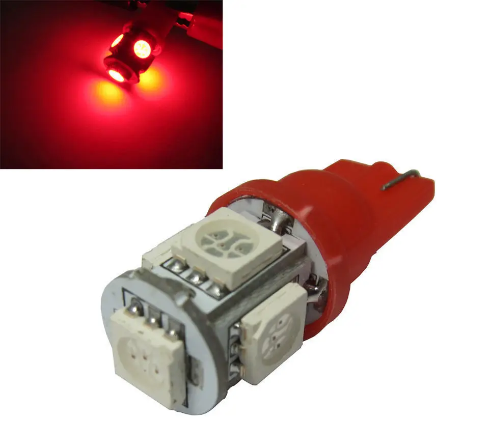Горячая Распродажа! 20 штук Красочные T10 5 SMD 5050 светодио дный 194 168 W5W Клин