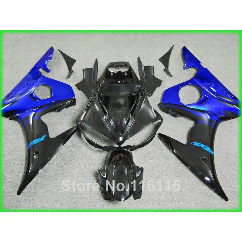 MOTOMARTS HOT! ABS обтекатель комплект для YAMAHA R6 2003 2004 2005 синий черный YZF 03 04 05 Обтекатели