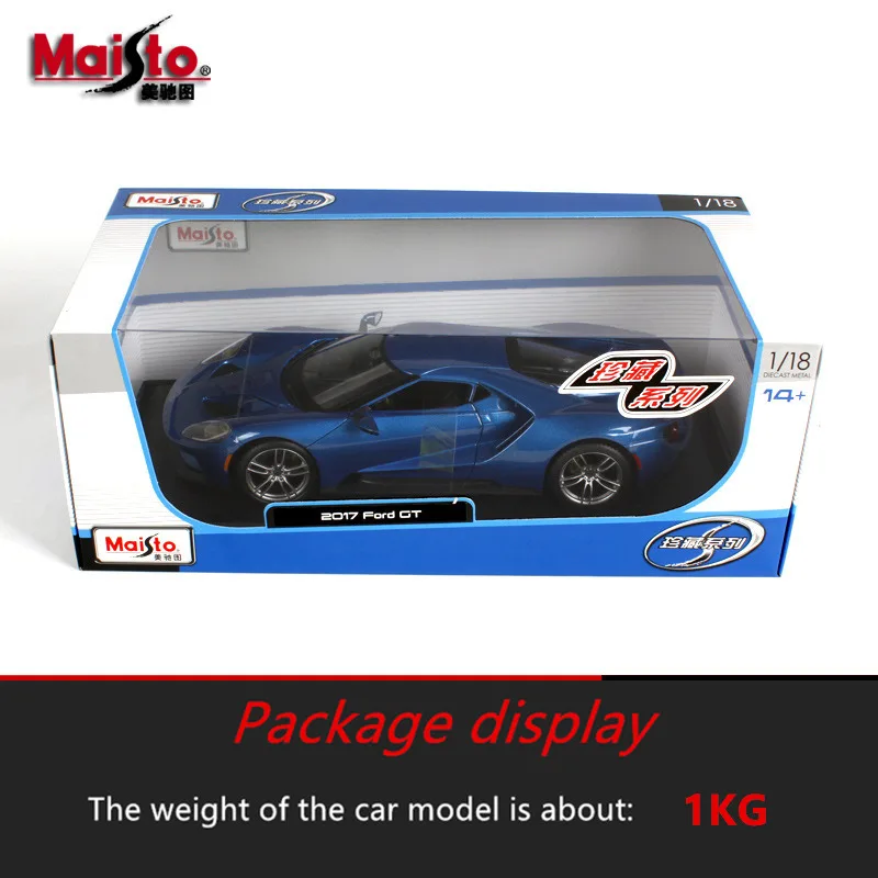 Ретро модель автомобиля Maisto 1:18 2017 Ford GT из сплава Классическая украшение для