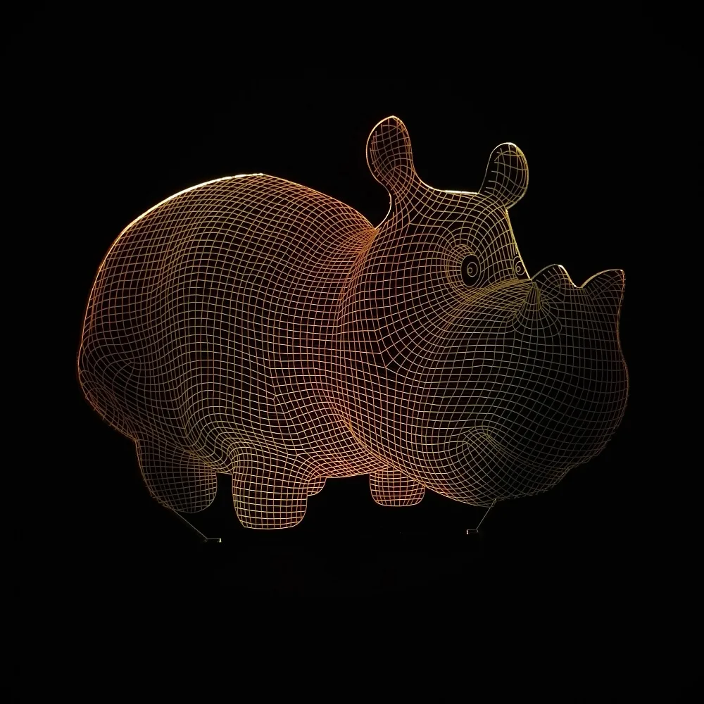 3D свинка дикая кабана животное Иллюзия ночник 7 цветов меняющий стол спальня детская для малышей прикроватная лампа настроение освещение подарки