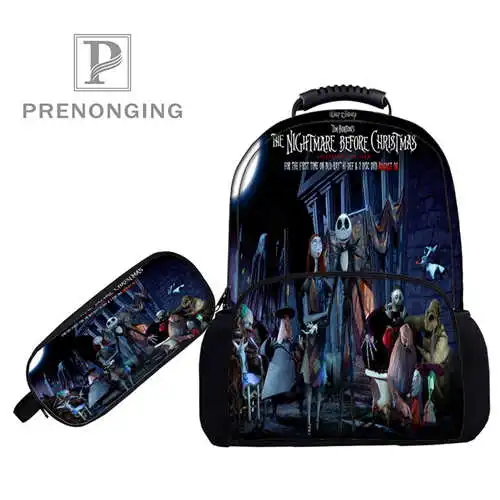 17 дюймовые рюкзаки в стиле Кошмар сумки для ручек с 3D принтом школьные женские и