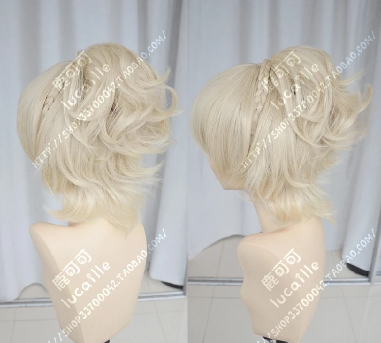 Фото Новое поступление FF15 XV Lunafreya Nox Fleuret принцесса Луна Плетеный термостойкий косплей костюм парик + трек + Кепка №4