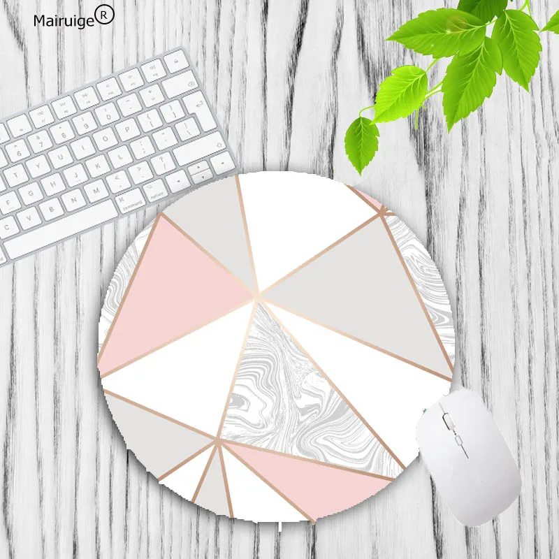 NO Lock Edge 22X22CM Mairuige розовый, золотой, мраморный круглый коврик для мыши 20X20 см 22X22 см замок края коврик для мыши выбрать для подарка/игры/офиса коврики для планшетов - Цвет: NO Lock Edge 22X22CM