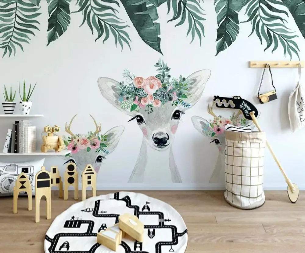 Объемные Настенные обои на заказ в скандинавском стиле ручная роспись акварель