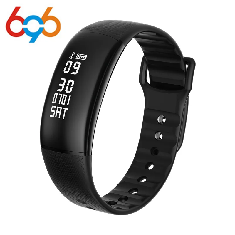 696 A69 Smart Bracelet Wristband Pedometer with Heart Rate Monitor Blood Pressure Fitness Tracker | Электроника