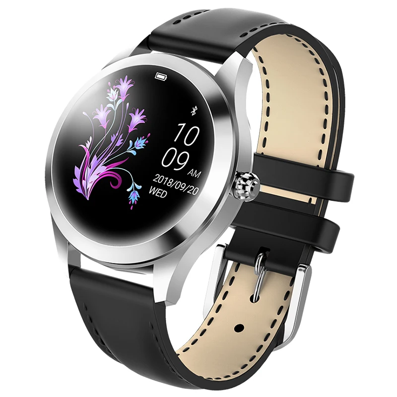Black KW10 Смарт-часы 1,04 дюйма NRF52832 Водонепроницаемый BT 4,0 монитор сердечного ритма Шаг Граф Сидячий напоминание Удаленная камера - Цвет: Black