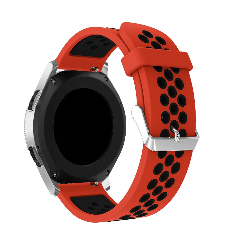 Силиконовый ремешок 22 мм для samsung Galaxy Watch, Классические Смарт-часы 46 мм, несколько вентиляционных отверстий, двухцветные резиновые Ремешки для наручных часов