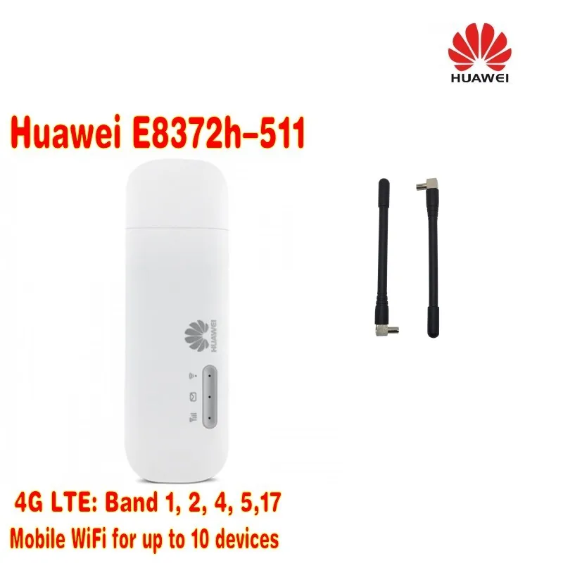 

Huawei E8372h-511 LTE USB Wingle plus 2pcs antenna & huawei car charger