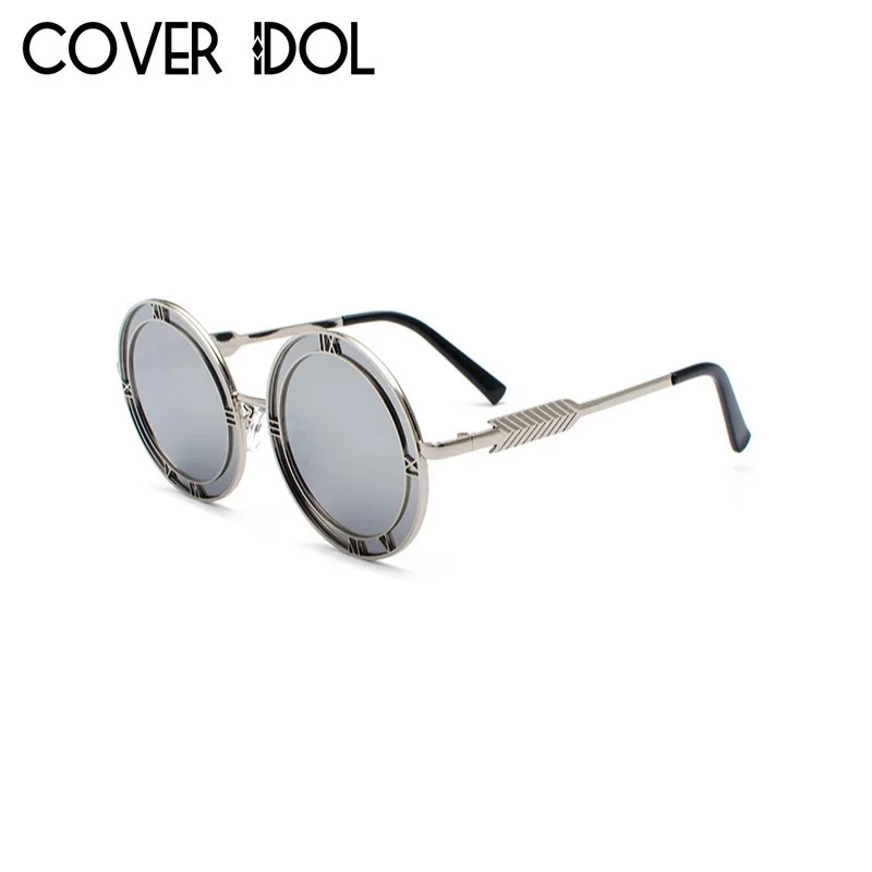 Silver w Silver Летние очки Модные солнцезащитные очки для Для мужчин и Для женщин круглый Роман Дизайн УНИСЕКС Стильные Солнцезащитные очки UV400 - Цвет линз: Silver w Silver