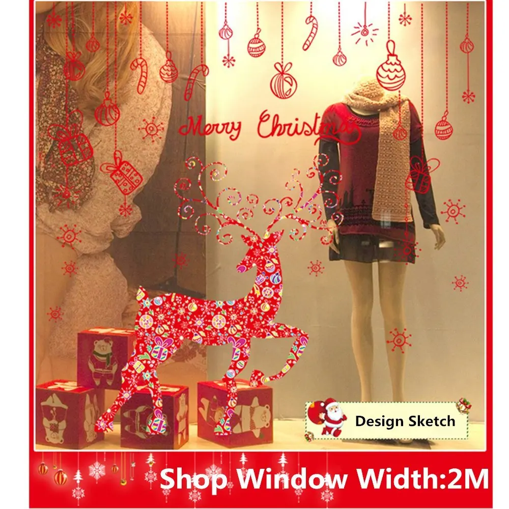 DIY стикер на стену Рождество олень Сика виниловые наклейки стены съемные s Фреска