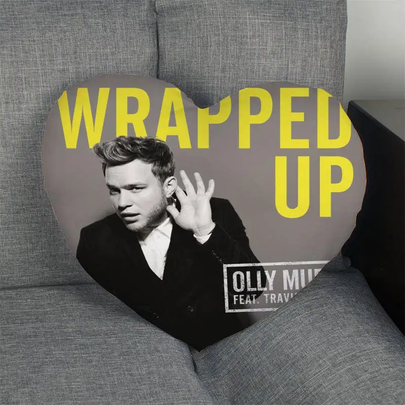 Изготовленный На Заказ Olly Murs сердце Форма Наволочка на молнии наволочка