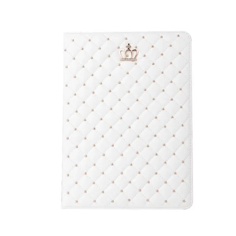 white 9,7 ''Роскошный PU планшет Coque Чехол для iPad Air 2 флип Корона роскошный стенд A1566 защитный чехол для iPad Air 2 роскошный чехол подставка - Цвет: white