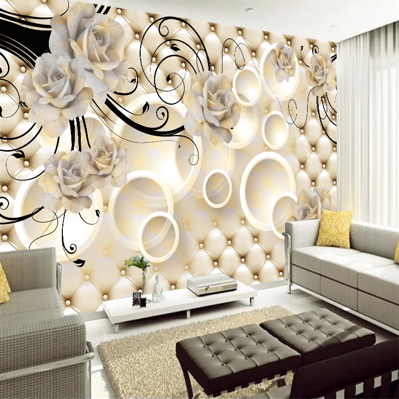 Индивидуальные настенные 3D-обои любого размера современные модные белые большие