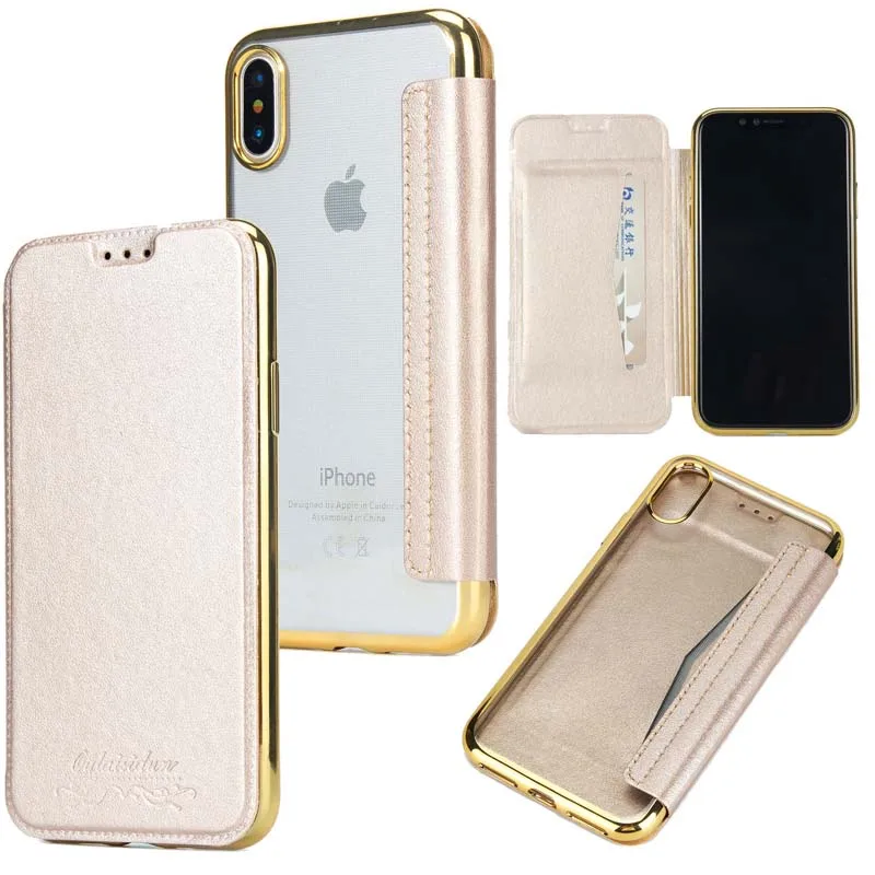 Чехол-Кошелек с гальваническим покрытием для iPhone 8, 7 Plus, 6, 6 S Plus, 5, 5S, SE, мягкий ТПУ+ PU кожаный чехол-книжка для Iphone X, XS, Max, XR, задняя крышка
