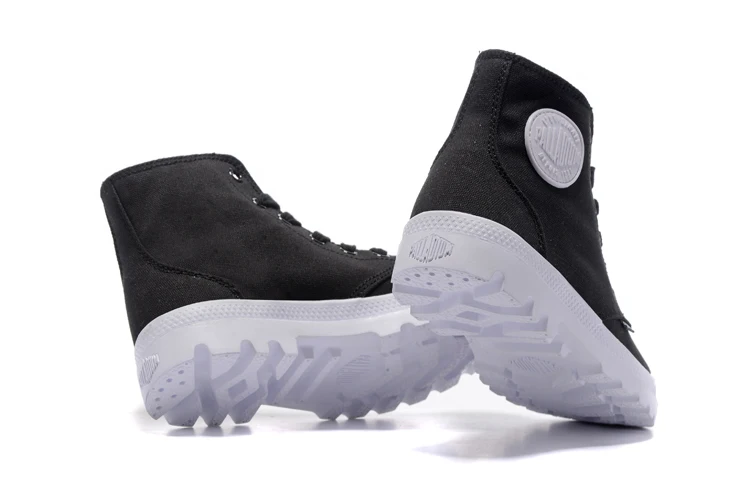 Кроссовки PALLADIUM PAMPA ORIGINALE TC черно-белые классические парусиновые туфли ботильоны