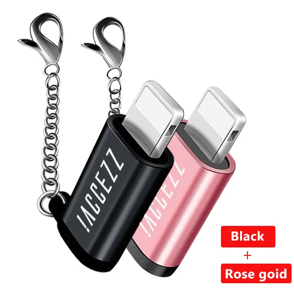 2PC ACCEZZ адаптер для телефона конвертер Micro USB для освещения для iPhone X XS Max XR 8 7 планшетный ПК к телефону Синхронизация данных зарядное устройство разъем - Цвет: 2PC