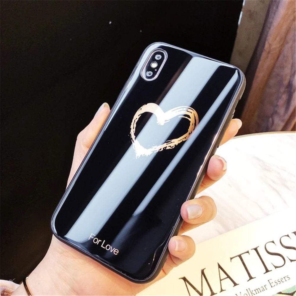 Оригинальный мобильный телефон чехол для IPhone X Iphone 6 S 7 8 плюс мода в форме сердца