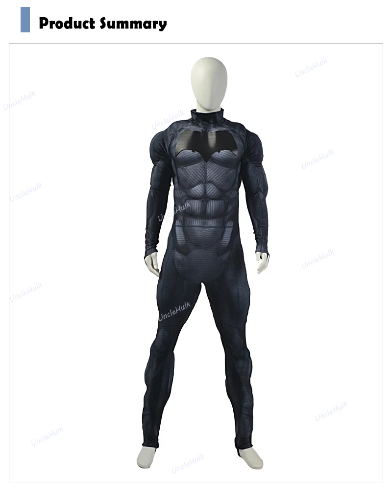 Темно-серый костюм Бэтмена из лайкры Zentai-с шелковой нитью | UncleHulk