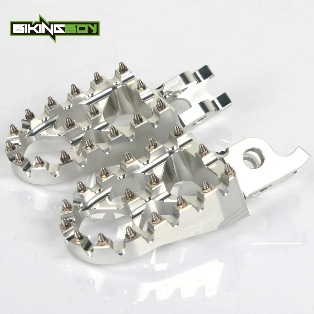 Sliver BIKINGBOY MX подножки опоры для ног педали для автомобиля Honda CR 125 250 R 02-07 CRF250 R X 04-18 CRF 450 R X 02-18 CRF450RX - Цвет: Sliver