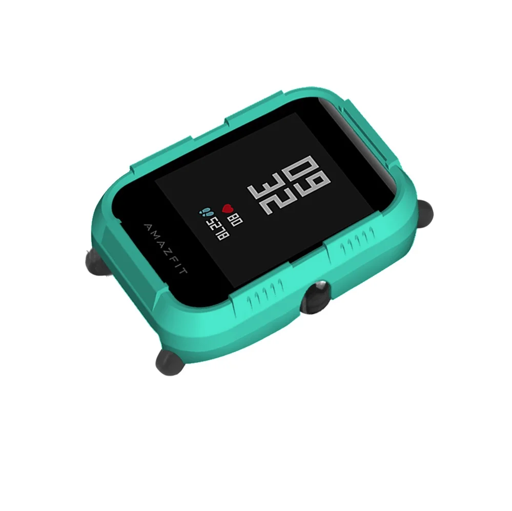 Light green Чехол из поликарбоната для Huami Amazfit Bip чехол протектор для Xiaomi Amazfit Bip Молодежные умные часы Аксессуары Защитный Корпус рамка рукав - Цвет: Light green