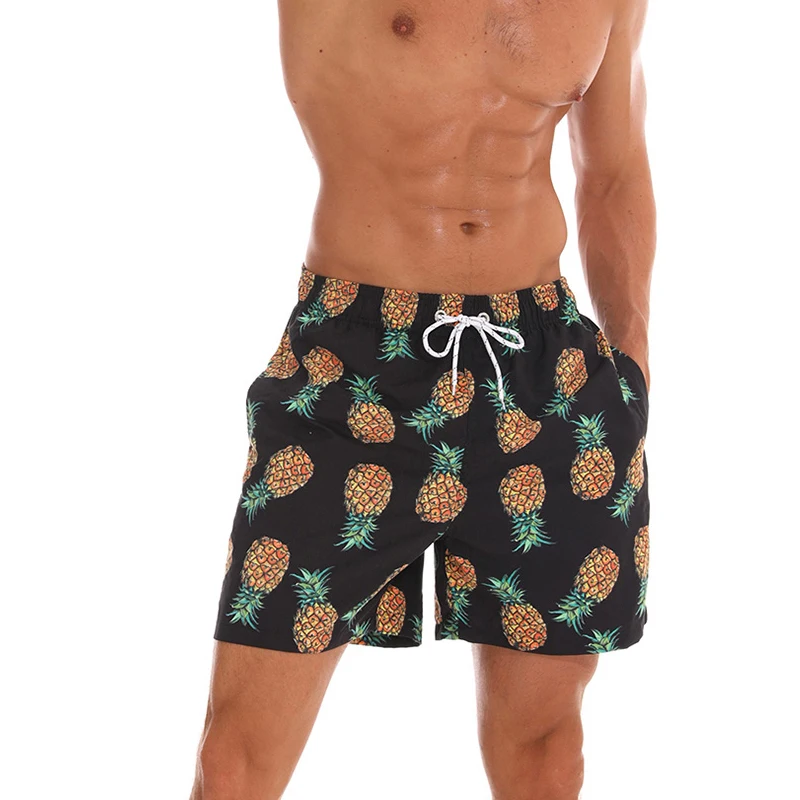 Новинка мужские шорты для плавания с принтом ананаса Мужская одежда купальные