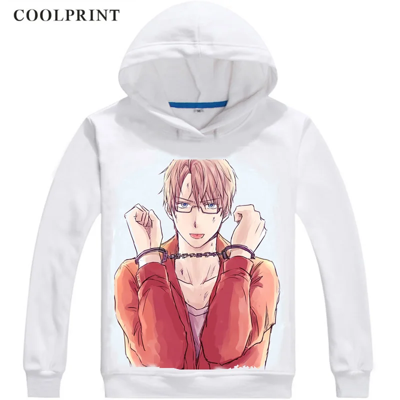 США Альфреда Ф. Jones мужские толстовки с капюшоном Axis Powers Hetalia Мужская толстовка уличная аниме-толстовка с длинным капюшоном - Цвет: Небесно-голубой