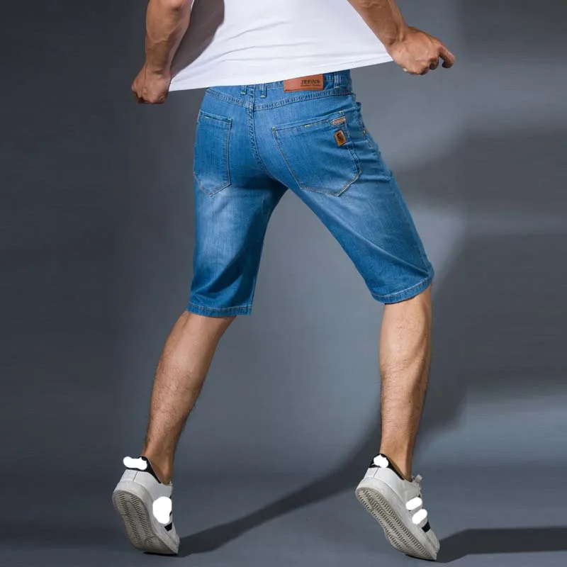 Новые модные мужские короткие джинсы брендовая одежда Бермуды летние пляжные