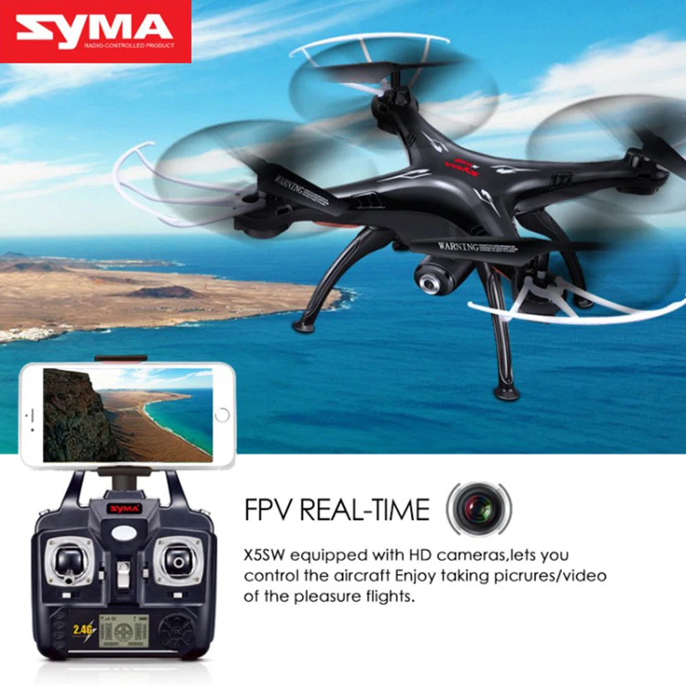 SYMA X5SW Радиоуправляемый Дрон с WiFi HD камерой FPV передача в реальном времени