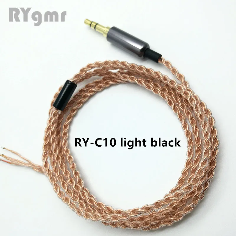 RY-C10 медный одиночный с украшением в виде кристаллов наушники супер мягкие проволока fever провод ремонт обновления с металлическим наконечником для ie800 провод кабель для наушников Сделай Сам 19-core x 4