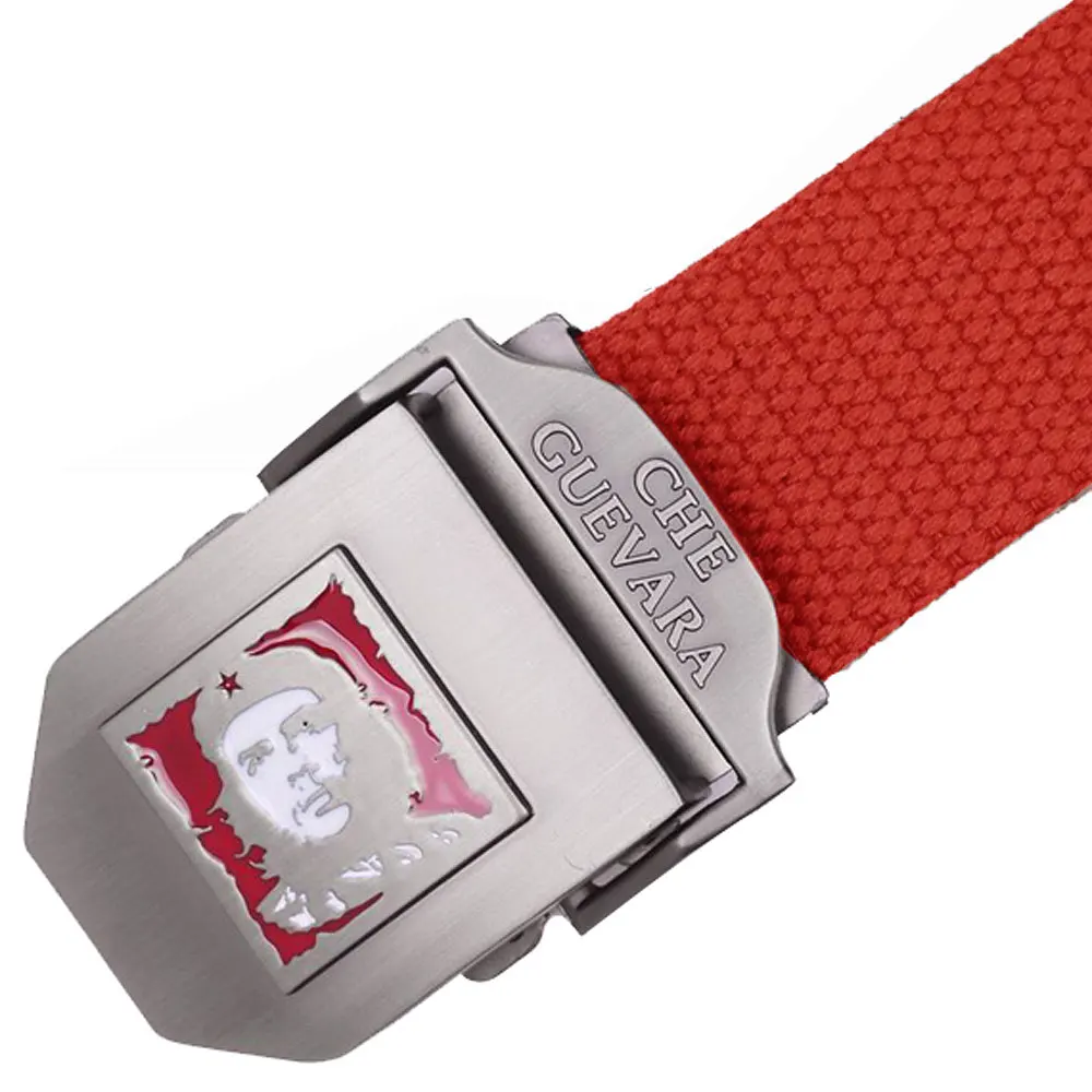 Style2 Red Новинка, мужской ремень с автоматической пряжкой, уплотненные холщовые ремни, Коммунистический военный ремень, армейские тактические ремни, высокое качество, ремень 110, 140 см - Цвет: Style2 Red