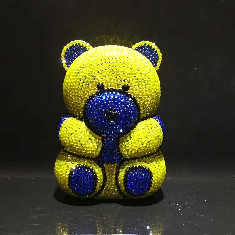 Сумка в форме медведя блестящий вечерний клатч кошелек женская сумка на плечо