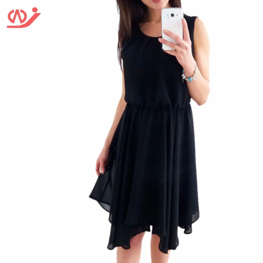 Women's Sleeveless Sundress Summer Chiffon Beach Dress Mini Short | Женская одежда