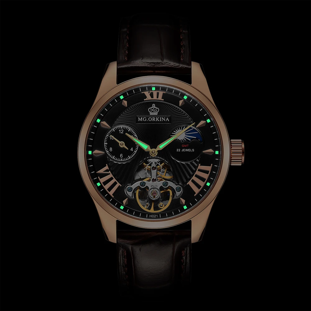Роскошные Механические Мужские часы Tourbillon автоматические мужские винтажные