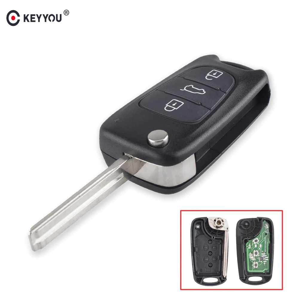 KEYYOU 3 кнопки дистанционного ключа Fob для Hyundai YF Sonata автомобильный Автомобильный