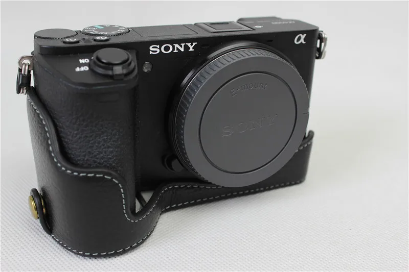 Новые Домашние тапочки из натуральной кожи, Камера чехол сумка для sony ILCE 6500 A6500 Камера полуоткрытые тапочки из материала чехол для задней части корпуса с открытым дизайном в виде аккумуляторной батареи