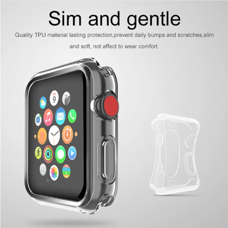 Shell for Apple Watch Series 3 2 Soft Transparent Case Ultra Thin Clear Protective Cover Protection Smart Bumper |
