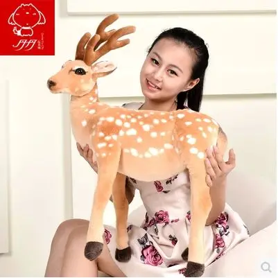 Симуляция оленя sika среднего размера, плюшевая стоячая кукла оленя sika, подарок, около 75x60 см 0555