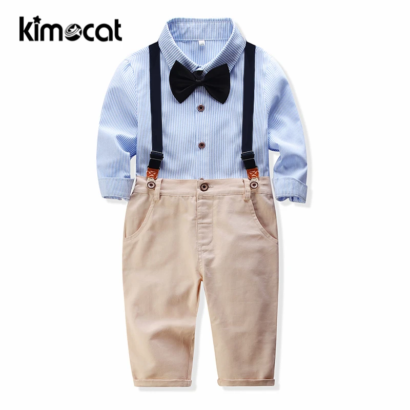 Kimocat Boys Sets Clothing Spring Autumn Long Sleeve Toddler Boy Clothes Set 2pcs Casual Shirt Tops+Pants Fashion |