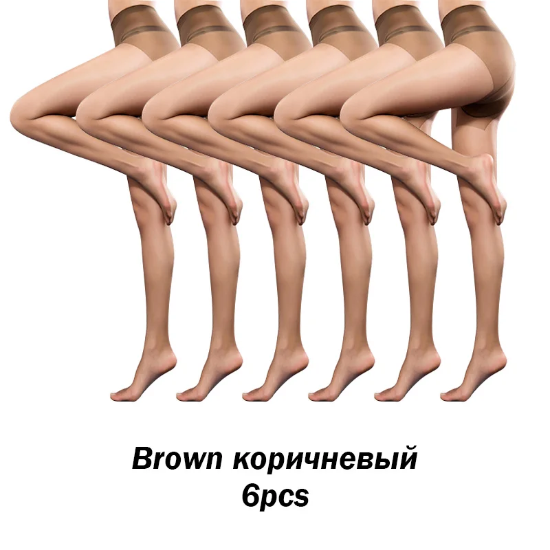 6 Brown BONAS, 3 шт./лот, 12D, тонкие женские колготки, плюс размер, колготки для женщин, одноцветные, дышащие, нейлоновые колготки, сексуальные колготки, Collant Femme - Цвет: 6 Brown