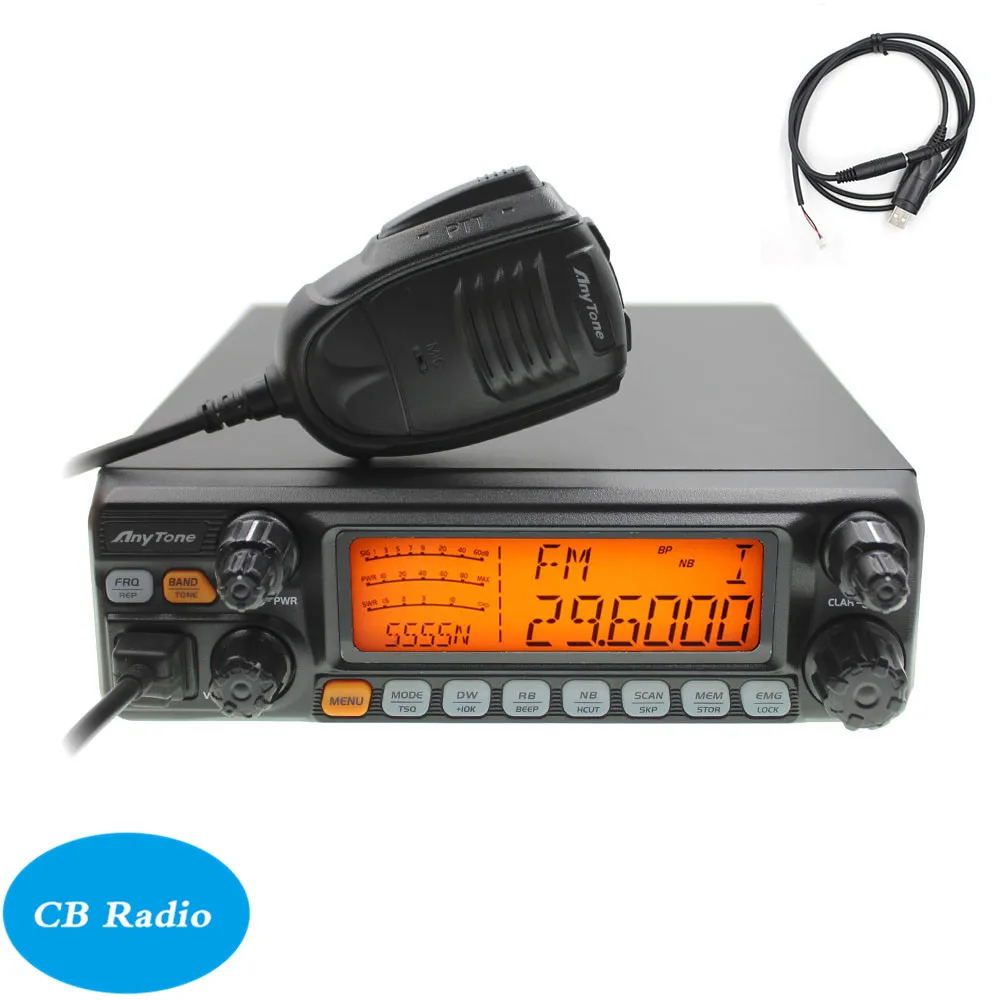Большой ЖК-дисплей AT-5555N AM FM USB LSB PW CW 10 метров 28,000-29,700 МГц 40 каналов CB AT5555N радиоприемопередатчик