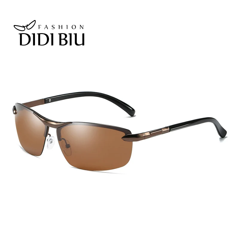 Мужские очки без оправы ночного видения поляризационные солнцезащитные для