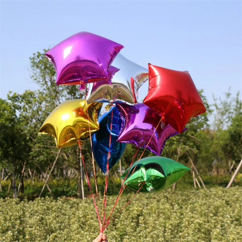 Hot 10pcs Foil Helium Balloon 10inch Star/Heart Shape Balloons Birthday/Party Wedding Decoration Christmas gift 1zSH035 | Дом и сад